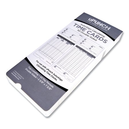 Upunch Time Clock Cards for uPunch HN4000, Two Sides, 7.37 x 3.37, PK50, 50PK HNTCL2050